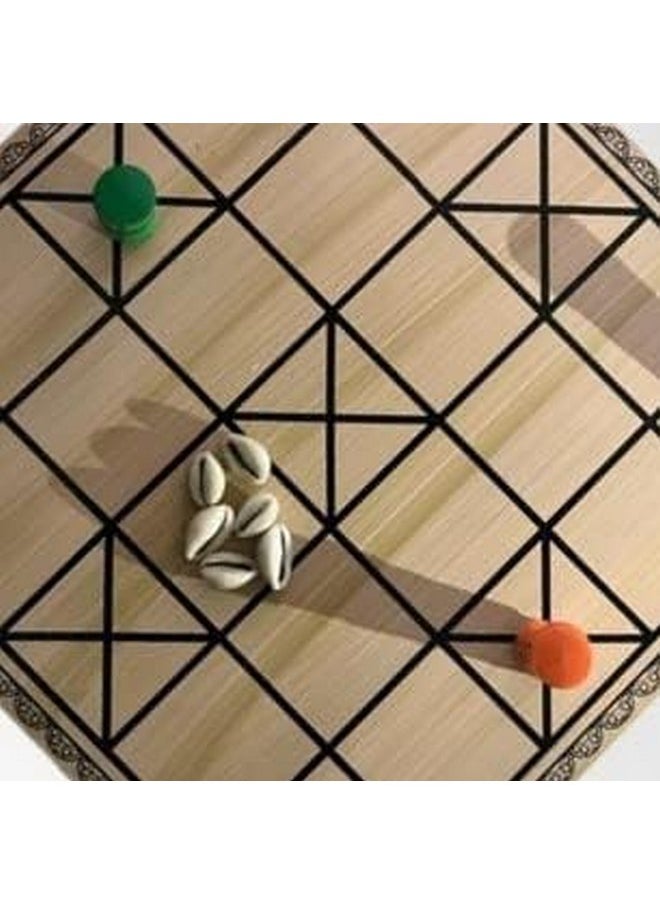 Smartcraft - Adult Wooden Chathuranga/Pagade Board Set/India Traditional Game/Board Games (7 And 5 Home) - Image 1