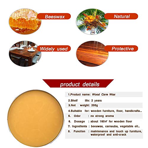 TooGet Wood Seasoning Beeswax Furniture Polish & Restoration Care Beeswax, Suit for Woods & Furniture, Bamboo, Wooden Surfaces, Wood Polish Protection - 7OZ - Image 2