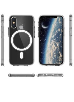 Magnetic Clear Case Designed for iPhone X/XS Compatible with MagSafe Charger, Support Magnetic Car Mount Wireless Charging