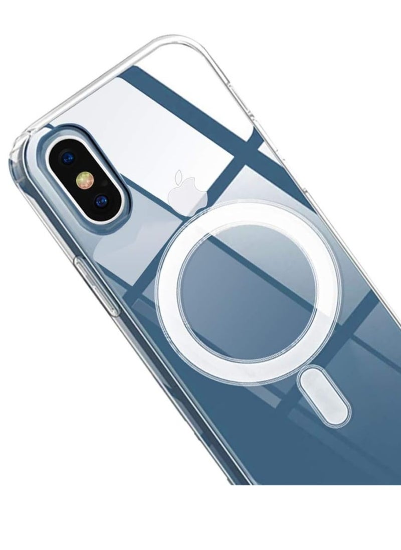 Generic - Magnetic Clear Case Designed for iPhone X/XS Compatible with MagSafe Charger, Support Magnetic Car Mount Wireless Charging - Image 1