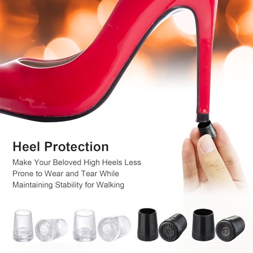 Zytiqt 6 Pairs Heel Protector for Women | S/M/L Sizes (Black & transparent) | Shoe Bite Protector & Heel Support for Pencil Heels | Anti-Slip Heel Cushion Pads for Grass/Weddings - Image 3