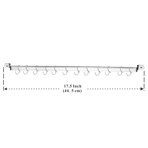 Kyraton Kitchen Utensil Rail Organizer - Wall Mounted Gourmet Rack With 14 Hooks for Hanging Knives, Mugs, Spatulas, Pots and Utensils - Image 2
