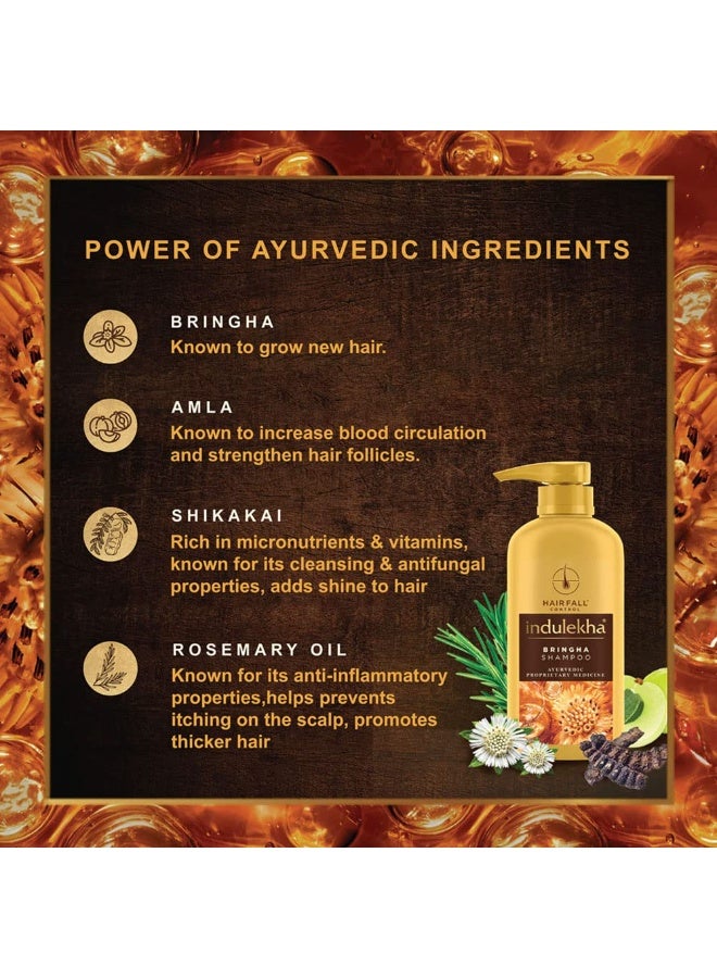 Indulekha Bringha Shampoo 1L|| Proprietary Ayurvedic Medicine for Hairfall|| 1L (Pack of 2) - Image 4