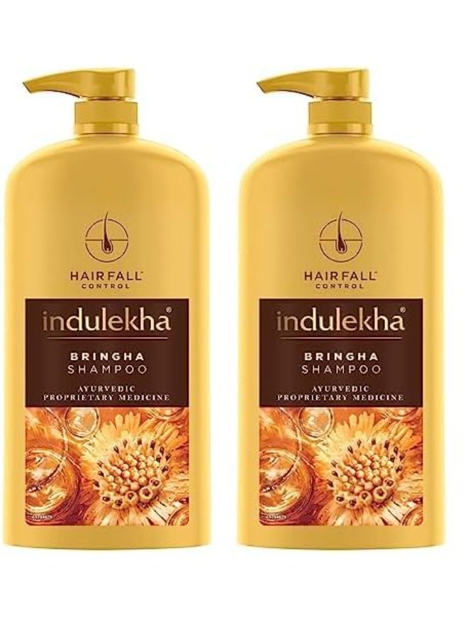 Indulekha Bringha Shampoo 1L|| Proprietary Ayurvedic Medicine for Hairfall|| 1L (Pack of 2) - Image 1