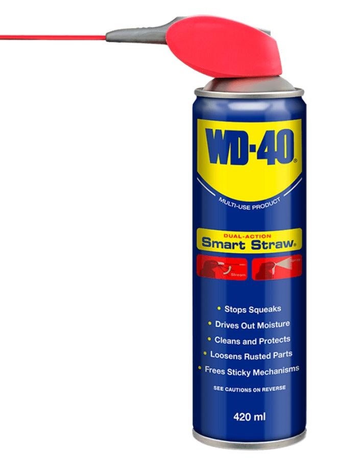 دبليو دي-40 بخاخ مزيل الصدأ وزيوت التشحيم مع بخاخ القش الذكي 420 مل - Image 1