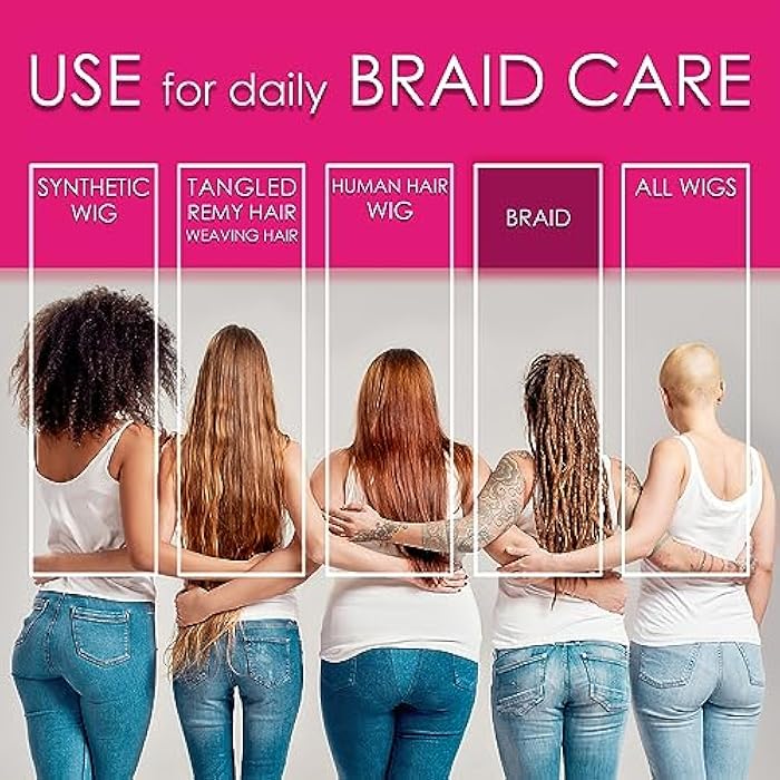 Awesome Braid Leave in Conditioner Spray, pH 4.0~4.5, Moisturizes & Improves Elasticity, Braid Itch Relief Spray, Prevents Heat & Hair Damage, Hydrates, Vitamin B5, 7 Fl Oz - Image 3