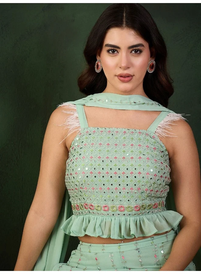 أيه كيه إس Mint Green Sequinned Co Ord Set