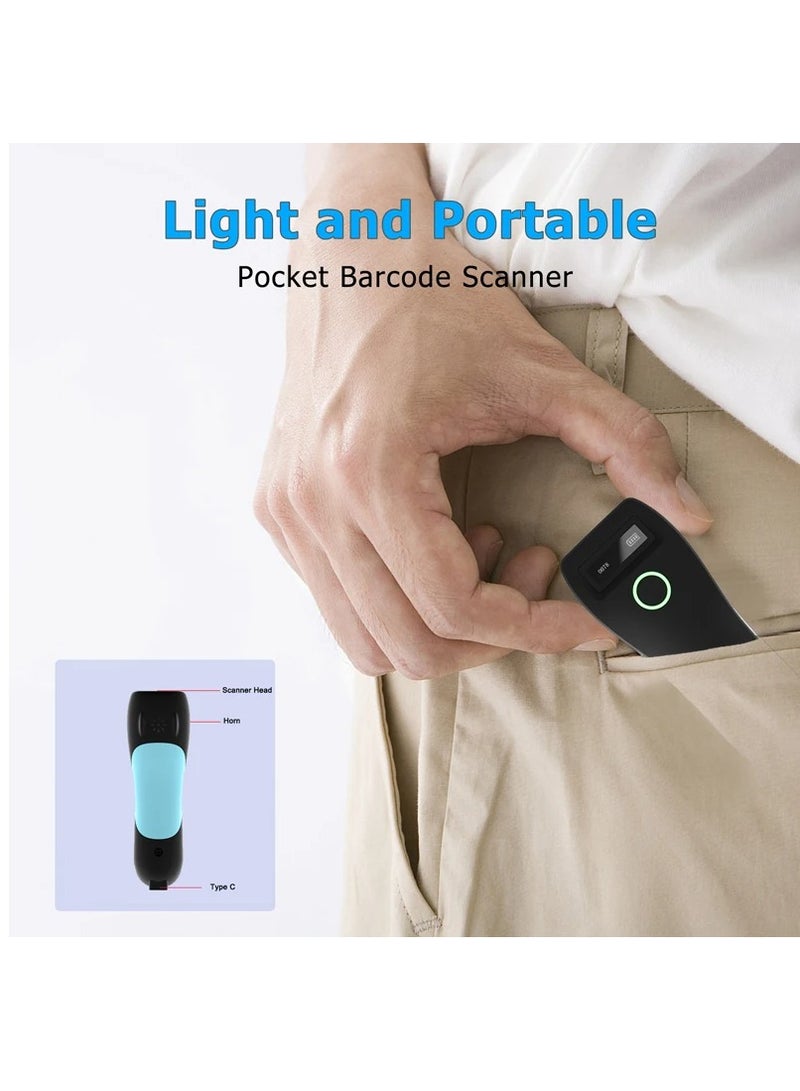 Barcode Scanner, C70 Wireless 1D 2D CMOS Scanner, USB Bluetooth Mini Pocket QR Reader iOS Android Windows for Mobile Payment - Image 4