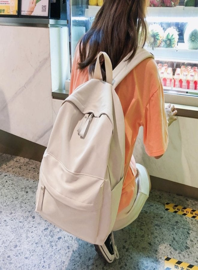 Unprinted schoolbag junior high school female Korean version Harajuku ulzzang college student backpack high school high-capacity ins wind backpack blue - Image 3