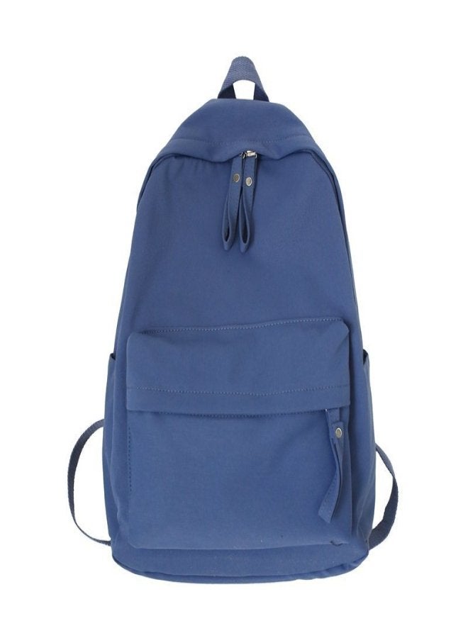 Unprinted schoolbag junior high school female Korean version Harajuku ulzzang college student backpack high school high-capacity ins wind backpack blue - Image 1