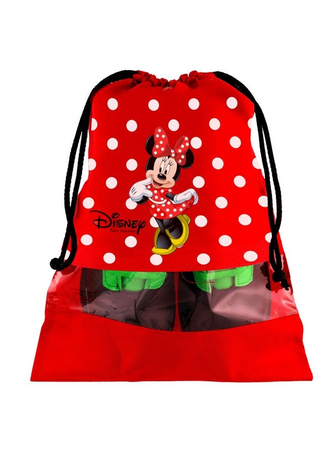 Kuber Industries Kuber Industries Portable Travel Shoe Bags Dust-Proof Shoe Organizer Space Saving Storage Bags, Disney Minnie Print (Set of 6,Red) -HS_35_LUGGAGE17996 - Image 4