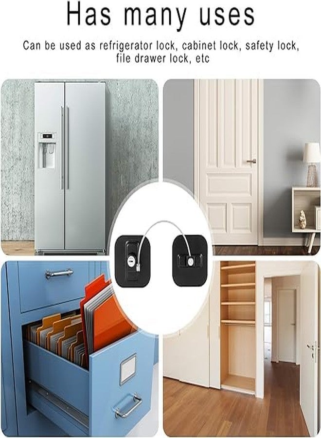 Olpad قفل باب ثلاجة أولباد مع مفتاح || قفل أمان للثلاجة || قفل باب الفريزر || قفل خزانة لاصق قوي للأطفال الرضع والصغار، قطعة واحدة، أسود - Image 3