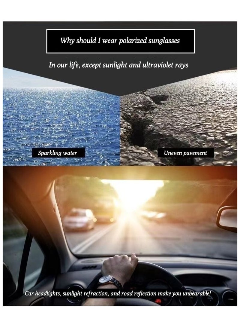 نظارات شمسية تجريبية, نظارات شمسية للرجال, معاصرية عالية الوضوح ضد الأشعة فوق البنفسجية, ضوء قوي مستقطب نظارات القيادة  - Image 4