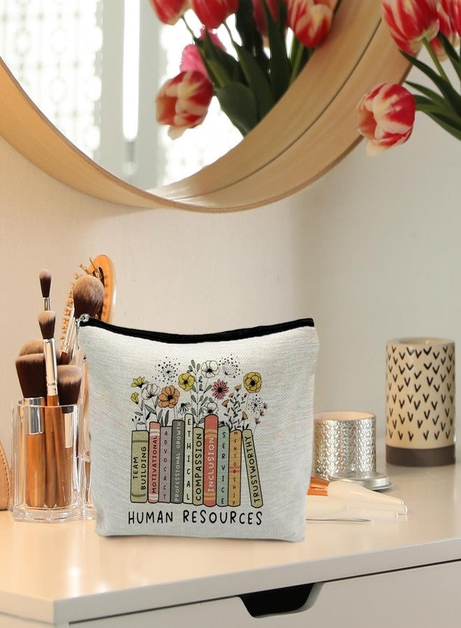 RYYCDOI Human Resources Gifts, HR Boho Floral Makeup Bag Pouch Cosmetic Bag Toiletry Bag for Women - Image 2