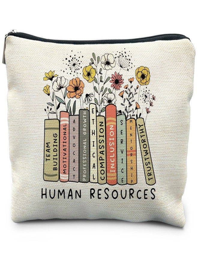 RYYCDOI Human Resources Gifts, HR Boho Floral Makeup Bag Pouch Cosmetic Bag Toiletry Bag for Women - Image 1