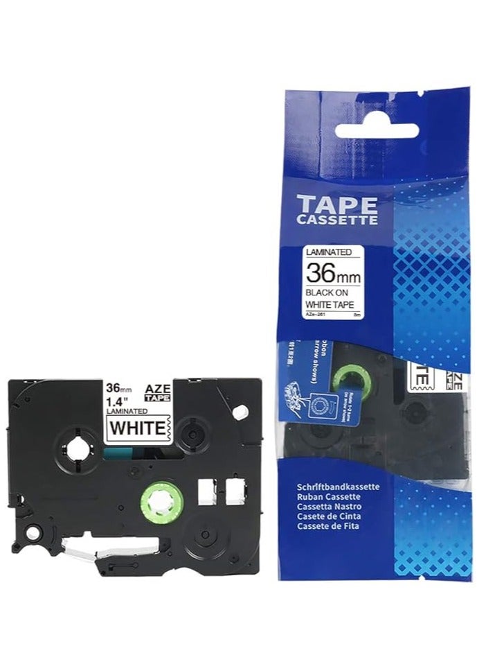 PROMASS P-Touch 36Mm Laminated Tape - Black On Whi - Image 1