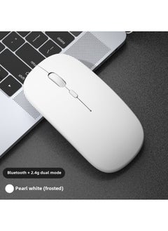 Wireless Mouse Charging Silent Bluetooth Dual-mode Home Office Laptop Desktop External Unlimited Mouse-Specifications:Pearl White/bluetooth Dual Template [silent + RecharGeable] 2.4G Wireless + Bluetooth 5