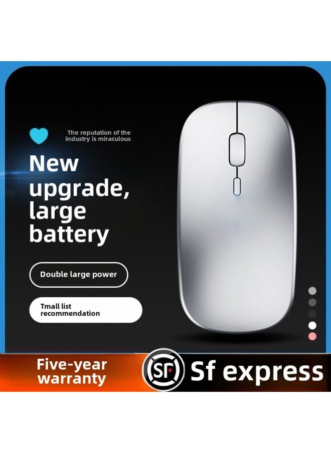 Generic - Wireless Mouse Charging Silent Bluetooth Dual-mode Home Office Laptop Desktop External Unlimited Mouse-Specifications:Pearl White/bluetooth Dual Template [silent + RecharGeable] 2.4G Wireless + Bluetooth 5 - Image 1