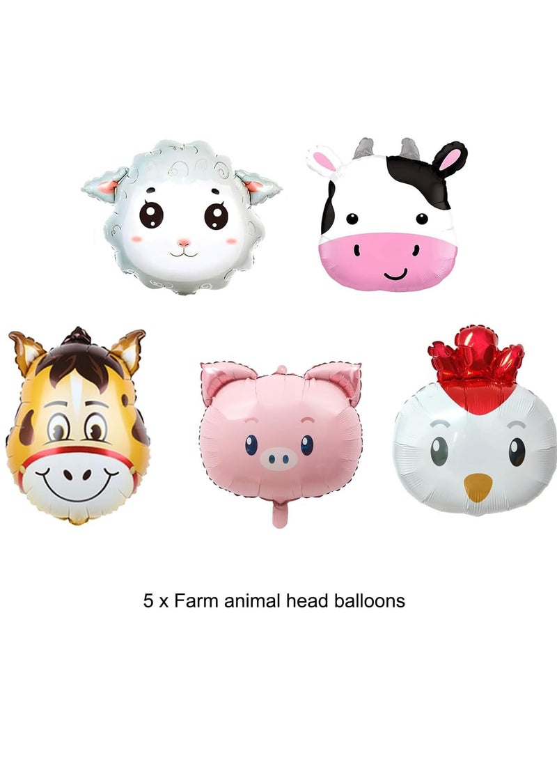 5Pcs Farm Animal Balloons Cow Sheep Chicken balloon, Farm Birthday Party Decorations Cow Donkey Sheep Chicken Foil Mylar Birthday Balloons for Wedding Baby Shower Farm Party Supplies - Image 3