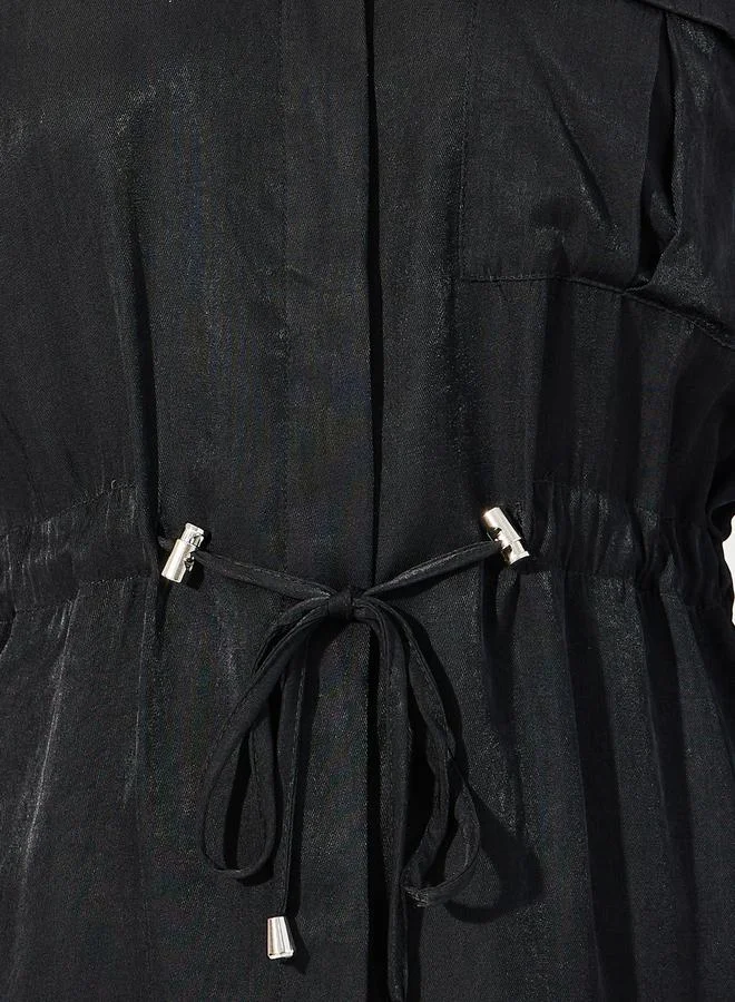 Styli Utility Pocket Shirt with Drawstring Tie-Ups