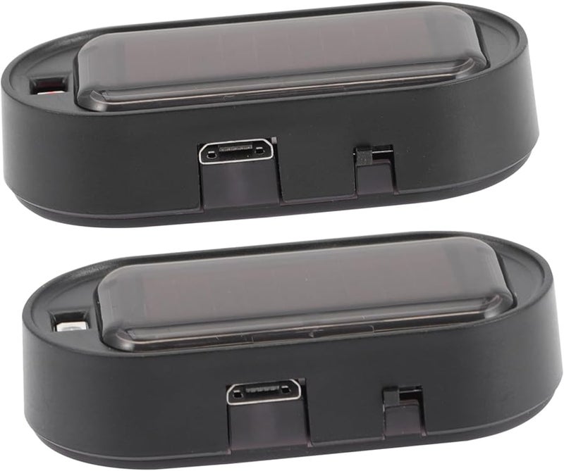 2 Pack Solar Car Warning Flashing Lights with Auto Sensor USB Rechargeable Alarm - Image 1