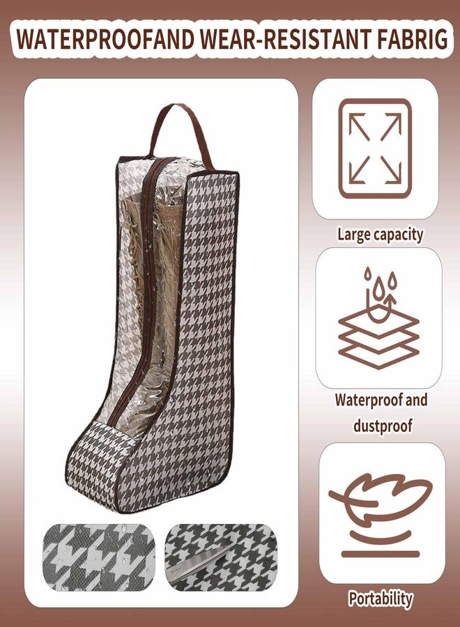 giteo bedding مجموعة 3 أكياس تخزين أحذية محمولة من giteo bedding، حقيبة حماية أحذية مقاومة للماء والغبار للسفر، منظم غطاء أحذية شفاف بمقابض للرجال والنساء (نمط طويل) - Image 4