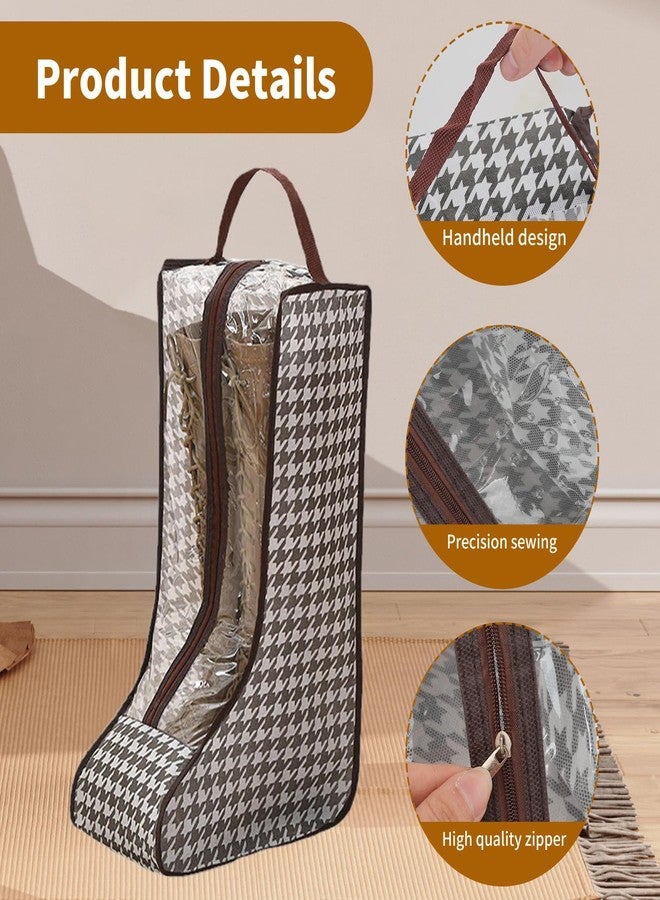 giteo bedding مجموعة 3 أكياس تخزين أحذية محمولة من giteo bedding، حقيبة حماية أحذية مقاومة للماء والغبار للسفر، منظم غطاء أحذية شفاف بمقابض للرجال والنساء (نمط طويل) - Image 3