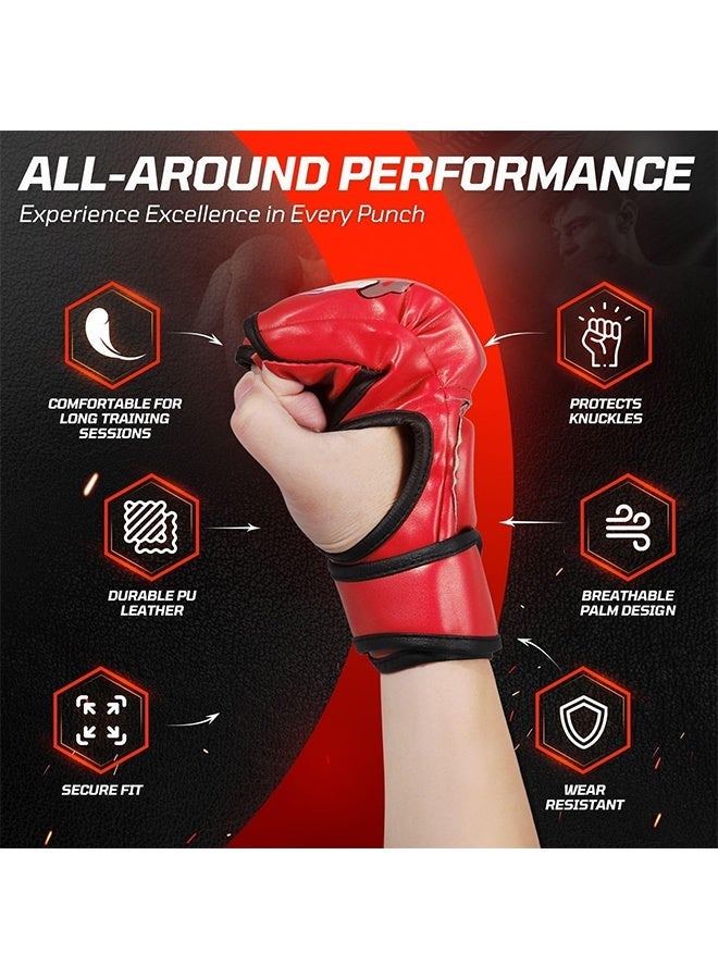 Sweet Life MMA Gloves Fingerless Boxing Gloves for Men, Women & Teens - UFC Grappling Kickboxing Training  Mitts - Image 4