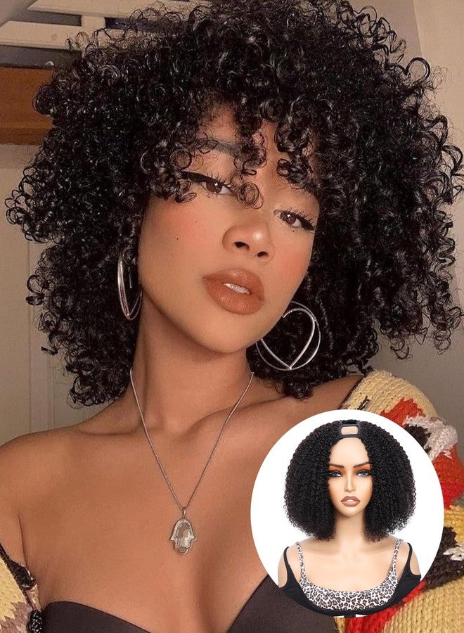 ام بي اس شعر مستعار من شعر بشري مجعد من MPS للنساء ذوات البشرة السمراء، شعر بشري مجعد أفرو، كثافة 180%، طول 12 بوصة، شعر مستعار كامل الرأس بمشابك، شعر بشري، شعر مستعار على شكل حرف U، شعر مستعار على شكل حرف U، شعر بشري منتوف مسبقًا (أسود طبيعي) - Image 4