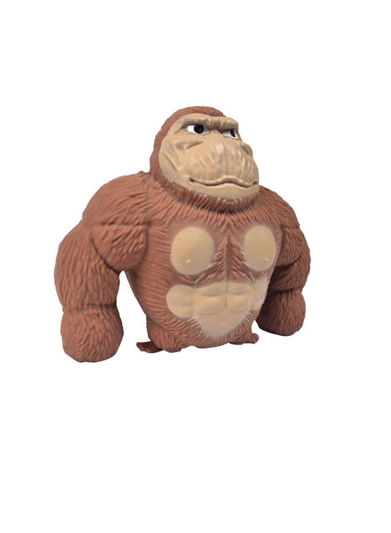 فيرونا عدد 2 قطعة من دمية قرد مضحكة، مجسم للاطفال والكبار، لعبة غوريلا قابلة للتمدد، لعبة تخفيف الضغط والضغط على الاجهاد، - Image 1