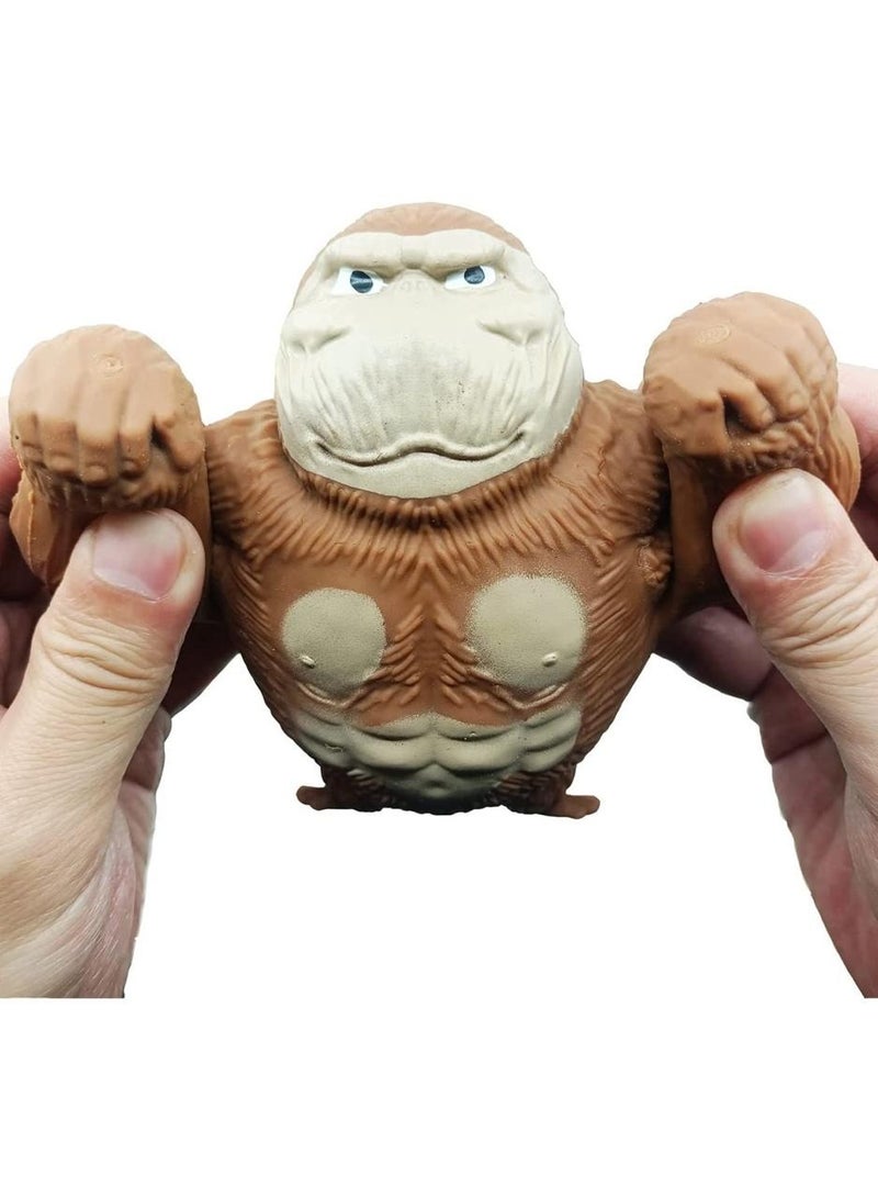 فيرونا عدد 2 قطعة من دمية قرد مضحكة، مجسم للاطفال والكبار، لعبة غوريلا قابلة للتمدد، لعبة تخفيف الضغط والضغط على الاجهاد، - Image 2