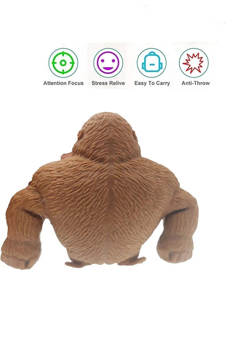 فيرونا عدد 2 قطعة من دمية قرد مضحكة، مجسم للاطفال والكبار، لعبة غوريلا قابلة للتمدد، لعبة تخفيف الضغط والضغط على الاجهاد، - Image 3