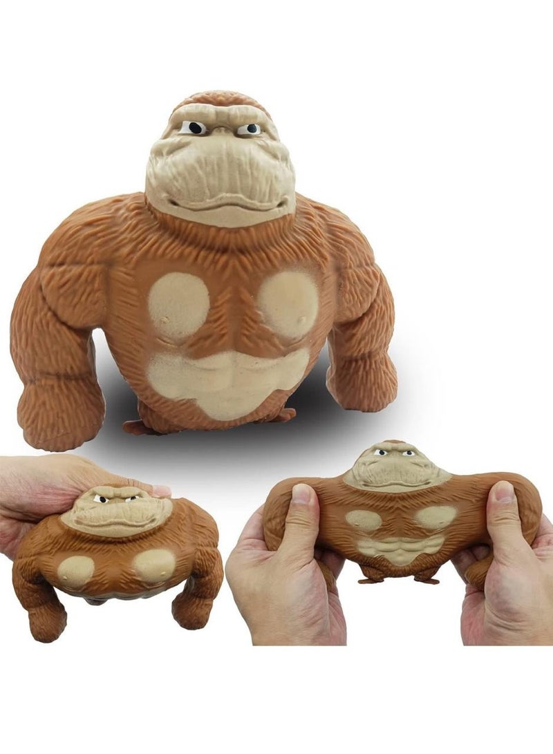 فيرونا عدد 2 قطعة من دمية قرد مضحكة، مجسم للاطفال والكبار، لعبة غوريلا قابلة للتمدد، لعبة تخفيف الضغط والضغط على الاجهاد، - Image 5