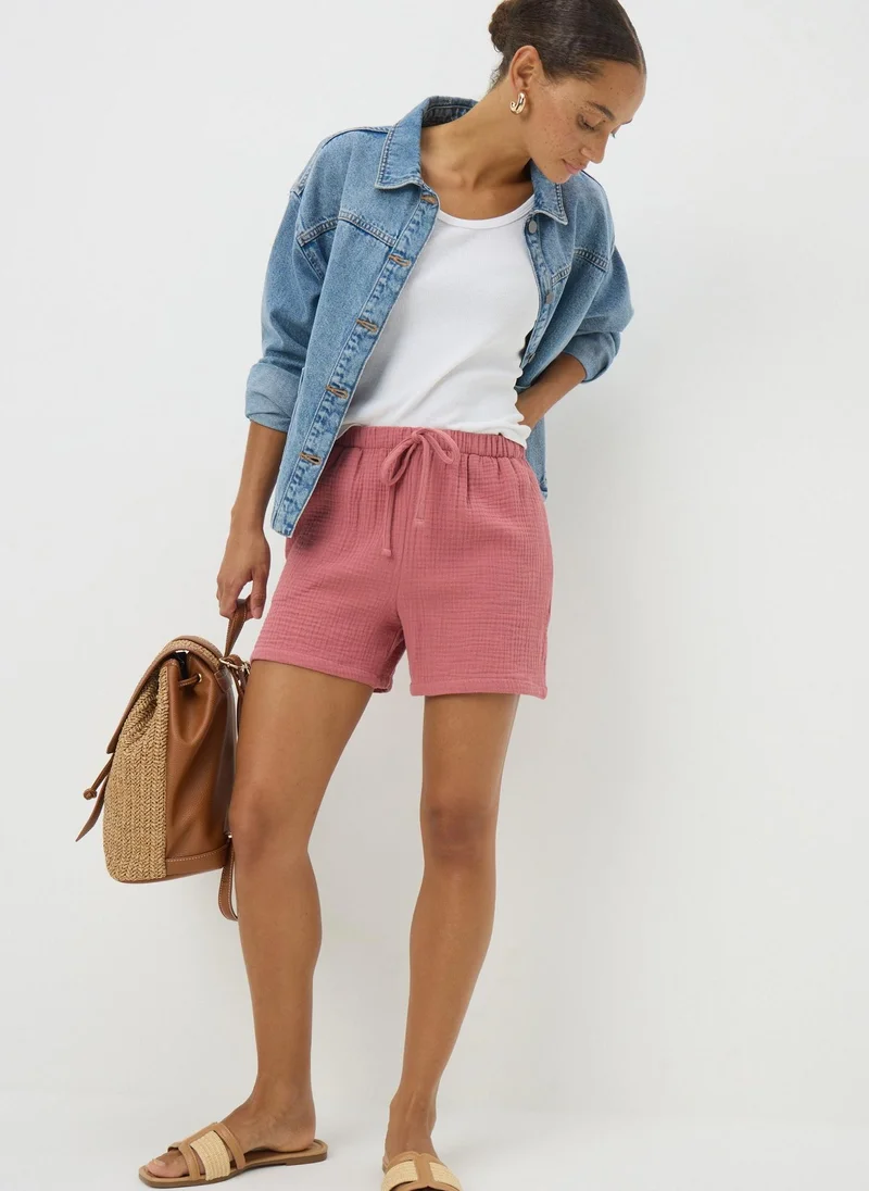 Matalan Pink Textured Double Cloth Shorts
