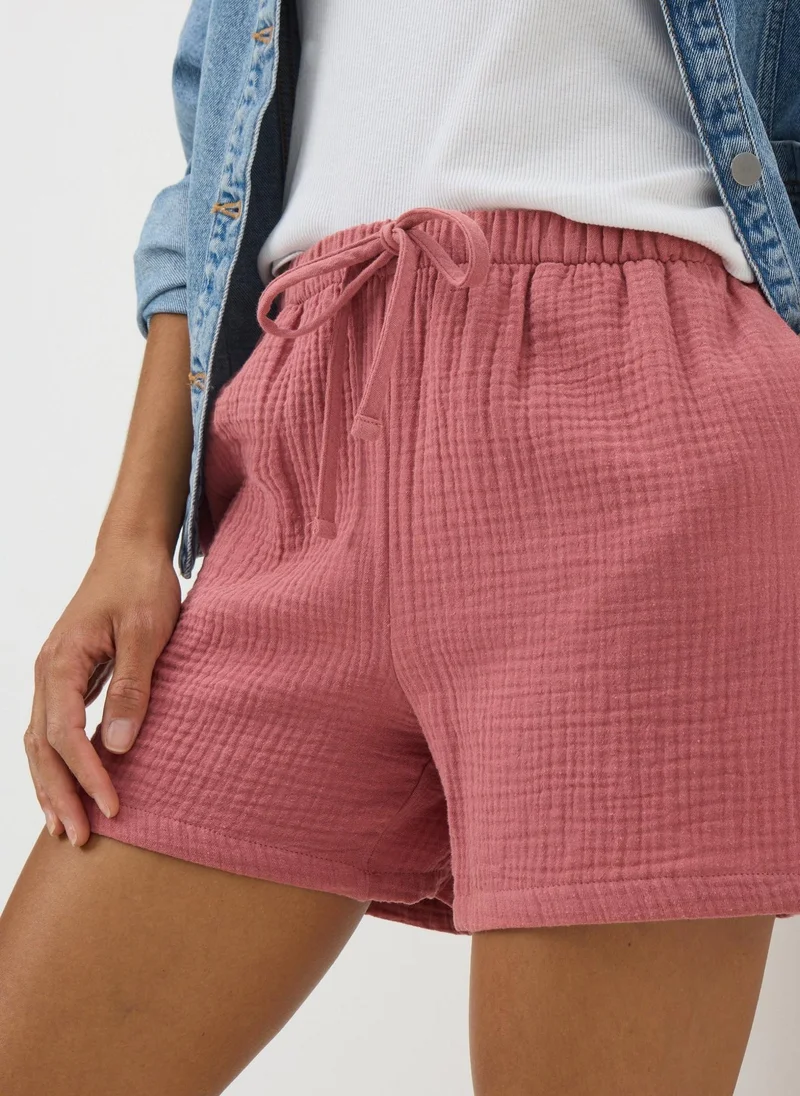 Matalan Pink Textured Double Cloth Shorts