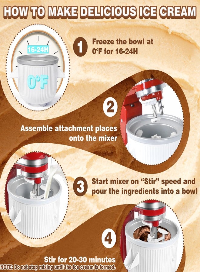 GLINK Ice Cream Maker Attachment for KitchenAid Stand Mixer, Compatible with KitchenAid 4.5/5QT/6QT accessories and attachments, 2 Quart for kitchenaid mixer attachments Frozen Yogurt/Gelato Maker - Image 4