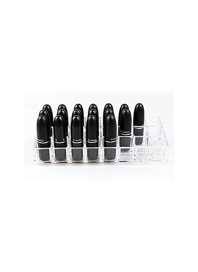 The Bros Lipstick Holder, 24 Spaces Clear Acrylic Lipstick Organizer Display Stand Cosmetic Makeup Organizer for Lipstick, Brushes, Bottles, and More  - Image 4