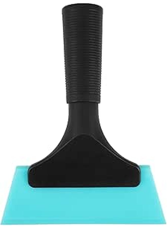 Small Car Squeegee Soft Rubber Blade TPU Windshield Water Scraper Blue Plastic Handle - Image 1
