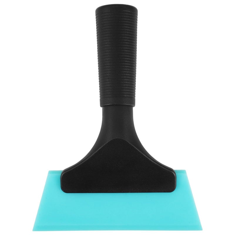 Small Car Squeegee Soft Rubber Blade TPU Windshield Water Scraper Blue Plastic Handle - Image 2