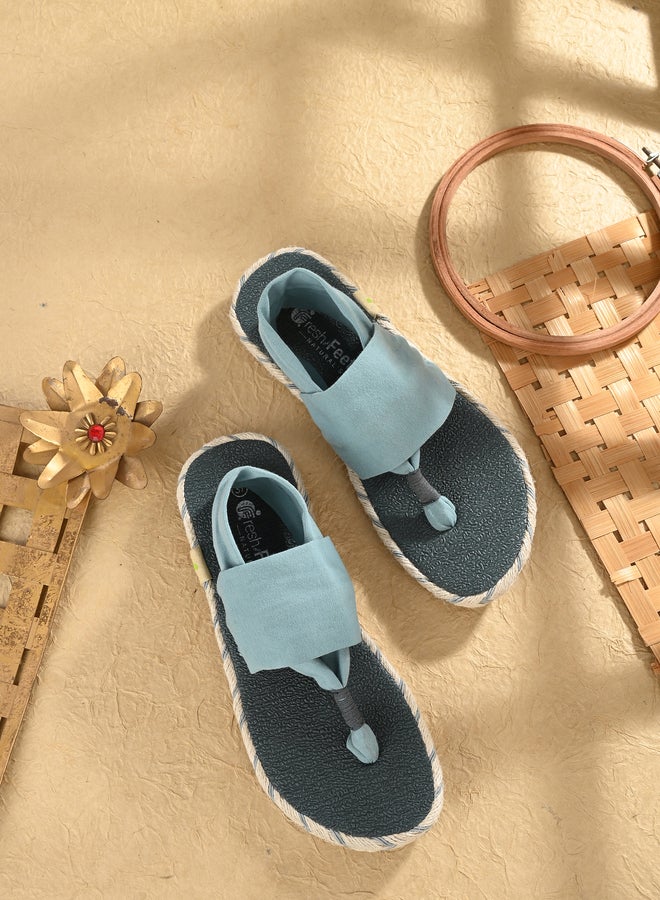 فريش فيت صنادل مسطحة بحزام  وشريط خلفي للأقدام المنعشة - Image 1