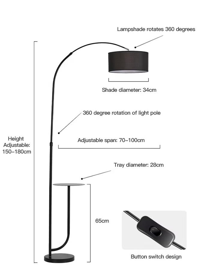 Modern Arc Floor Lamp with Shelves,Rustic Floor Standing Lamps with 180°Rotatable,Marble Base,Standing Lamp for Reading Working for Living Room Bedroom Office 180x100 cm - pzsku/ZD1CC033E44D1E333D384Z/45/_/1731312835/669d25e5-5a64-4adb-aabc-c57a2ef599ea