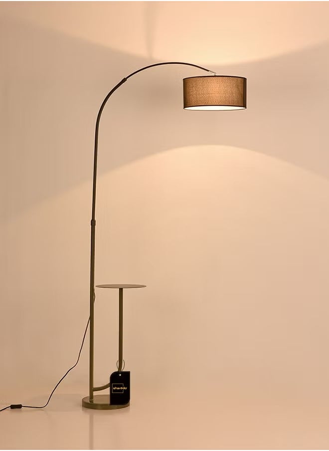 DIDA - Modern Arc Floor Lamp with Shelves,Rustic Floor Standing Lamps with 180°Rotatable,Marble Base,Standing Lamp for Reading Working for Living Room Bedroom Office 180x100 cm - Image 1