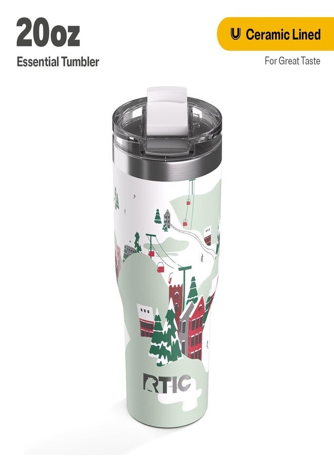 RTIC كوب RTIC الأساسي سعة 20 أونصة مع غطاء، مبطن بالسيراميك، معزول، مصنوع من الفولاذ المقاوم للصدأ، معدني، بجدار مزدوج معزول بتفريغ الهواء، كوب سفر للقهوة المثلجة والشاي والمشروبات الساخنة والباردة، مثالي للأنشطة الترفيهية بعد التزلج - Image 2