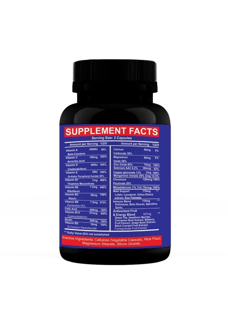 AS SEEN ON TV - 100% Original MAX MAN New Advance Formula Male Daily Multivitamins 60 Capsules Blue - Image 1