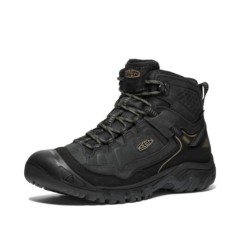 KEEN Men's Targhee 4 Mid Height Durable Comfortable Waterproof Hiking Boots, Triple Black, 11 WIDE - Image 1