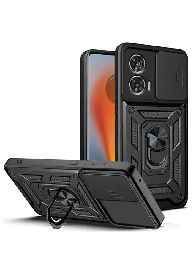Motorola Edge 50 Fusion 5G Case Cover Protector Accessories with Camera Len Protection Anti-Scratch Shockproof Anti-Fingerprints Back Cover with 360 Car Mount Magnetic Ring Holder Case Protector