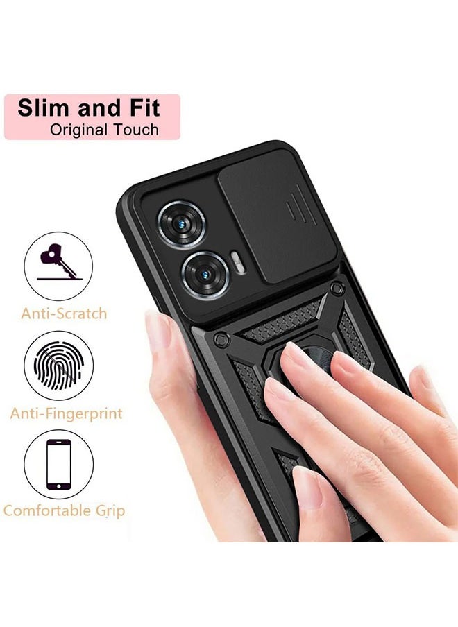 Motorola Edge 50 Fusion 5G Case Cover Protector Accessories with Camera Len Protection Anti-Scratch Shockproof Anti-Fingerprints Back Cover with 360 Car Mount Magnetic Ring Holder Case Protector