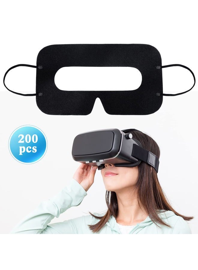 Treela 200 قطعة قناع وجه VR قابل للتصرف قناع تنفس لقناع VR من قماش غير منسوج غطاء قناع VR صحي، قناع VR ريفت، وسادة تغطية عين VR (أسود) - Image 2
