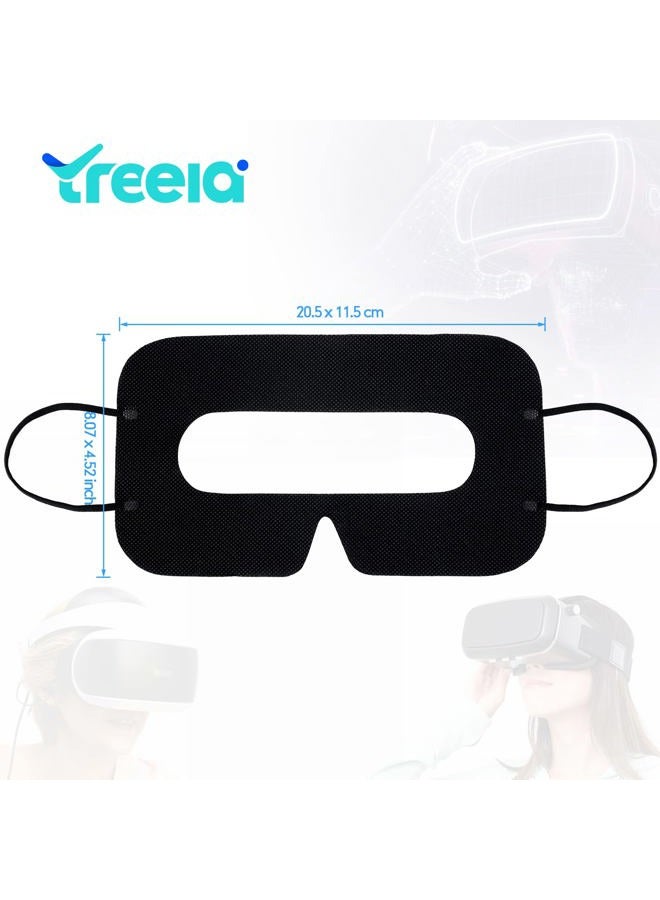 Treela 200 قطعة قناع وجه VR قابل للتصرف قناع تنفس لقناع VR من قماش غير منسوج غطاء قناع VR صحي، قناع VR ريفت، وسادة تغطية عين VR (أسود) - Image 3