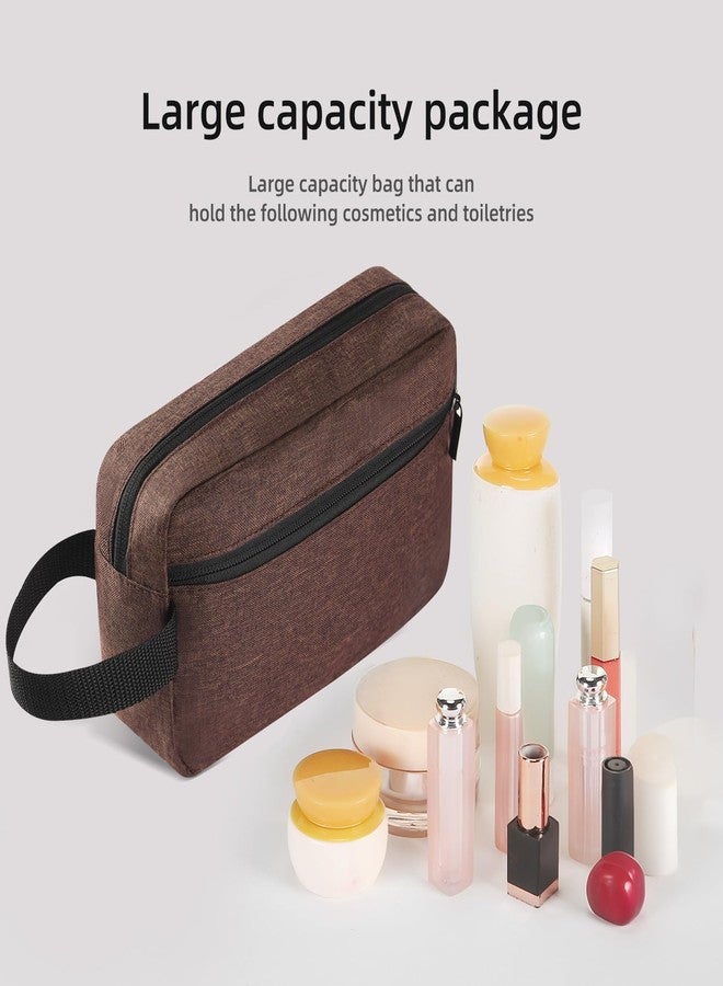 Icramsy Travel Toiletry bag Toiletry bag for women men Hanging Cosmetic bag Travel accessories for Women Men (Brown) - Image 3